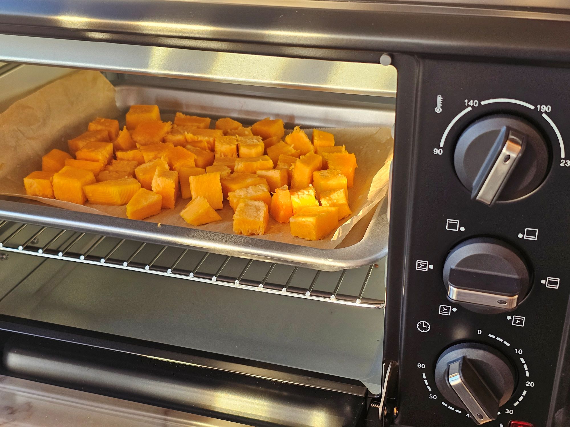 Zucca in cottura nel forno