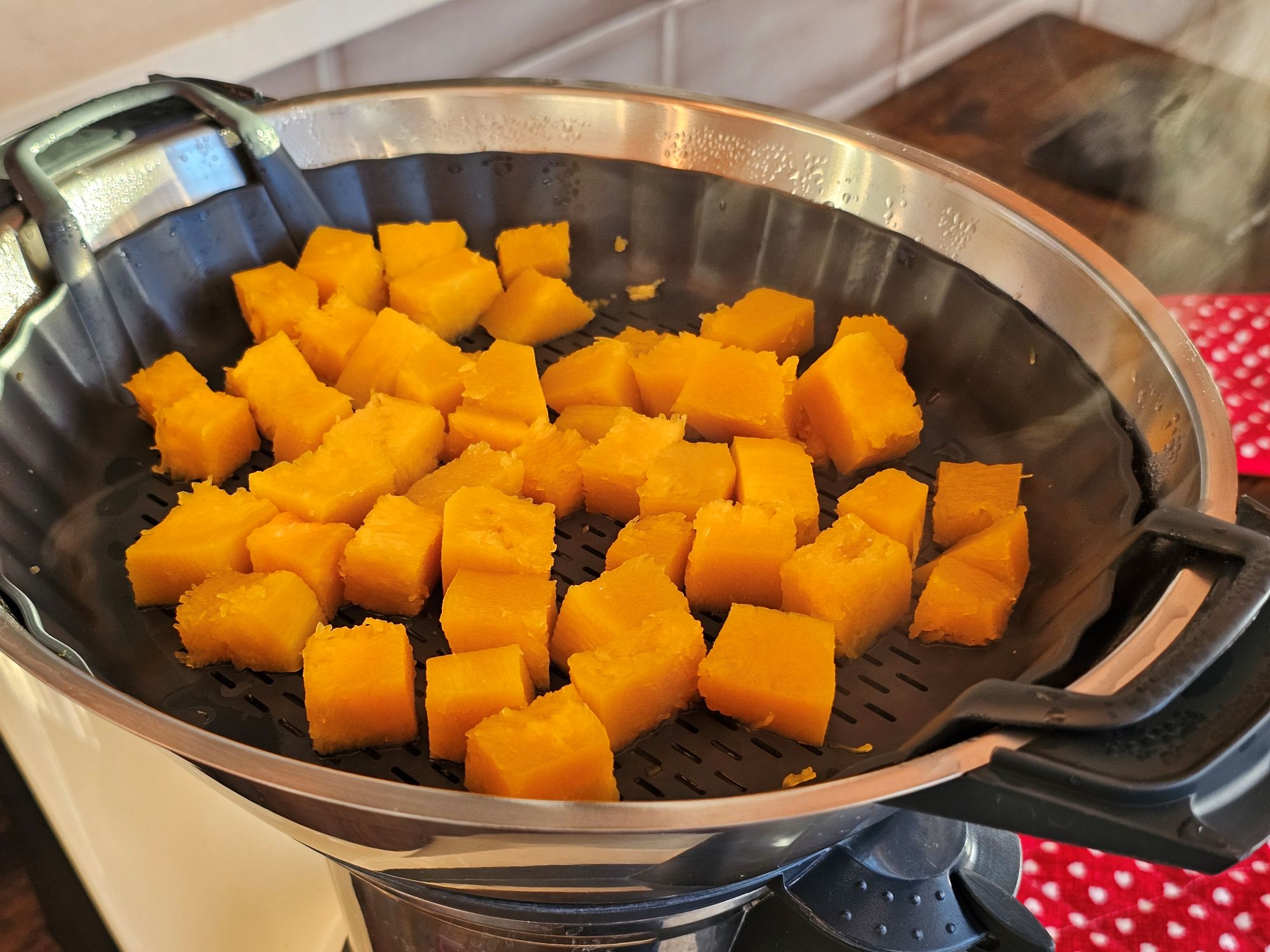 Zucca dopo la cottura a vapore